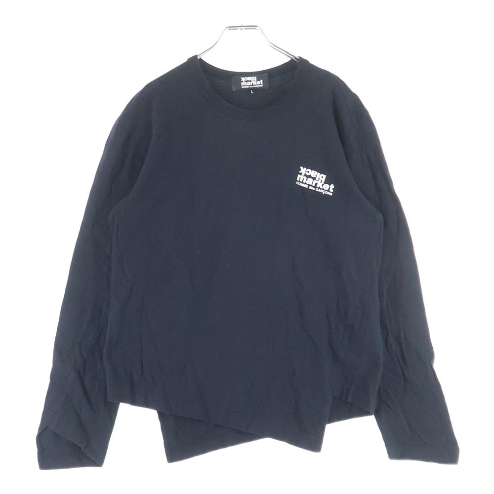 BLACK MARKET COMME des GARCONS(ブラックマーケット コムデギャルソン) 21AW AD2021 ロゴプリント クルーネック長袖Tシャツ カットソー OH-T115