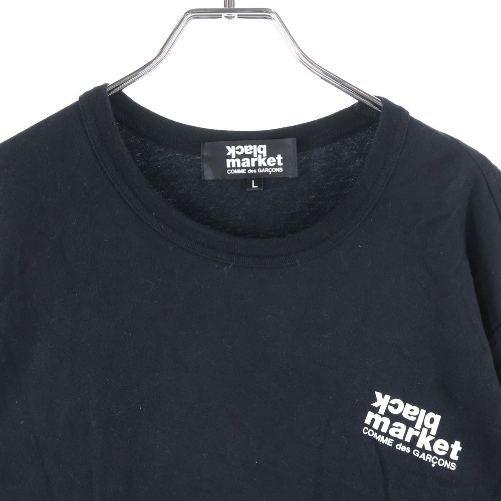BLACK MARKET COMME des GARCONS(ブラックマーケット コムデギャルソン) 21AW AD2021 ロゴプリント クルーネック長袖Tシャツ カットソー OH-T115