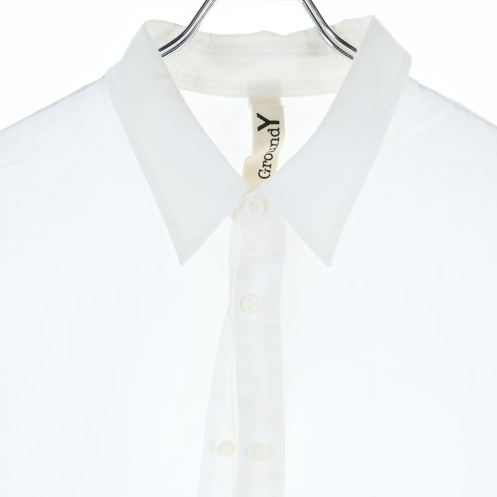 Ground Y(グラウンドワイ) BROADCLOTH DETACHABLE SLEEVE SHIRT ブロードクロス デタッチャブル ロングスリーブ コットンシャツ ホワイト GJ-B07-002