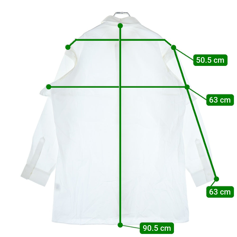 Ground Y(グラウンドワイ) BROADCLOTH DETACHABLE SLEEVE SHIRT ブロードクロス デタッチャブル ロングスリーブ コットンシャツ ホワイト GJ-B07-002
