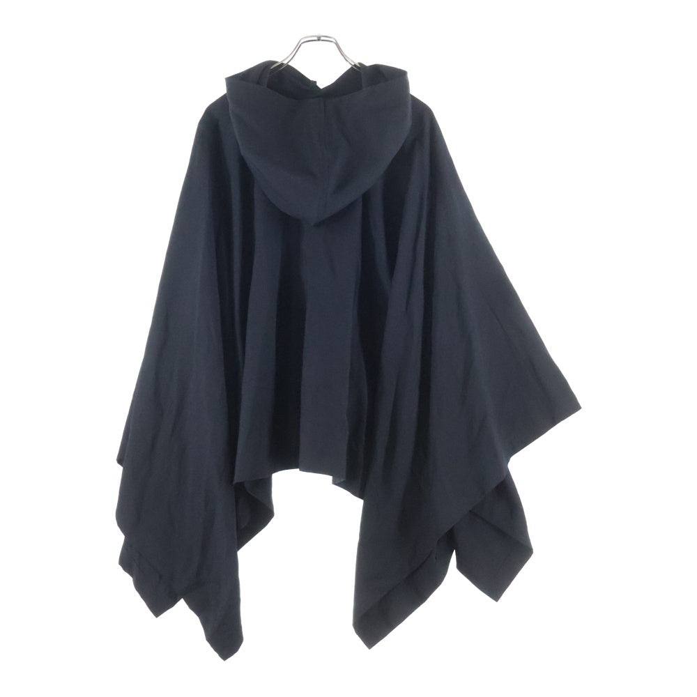 COMME des GARCONS HOMME DEUX(コムデギャルソン オムドゥ) 23AW AD2023 ウール ギャバジン フーデッドポンチョ プルオーバーパーカー ブラック DL-K802
