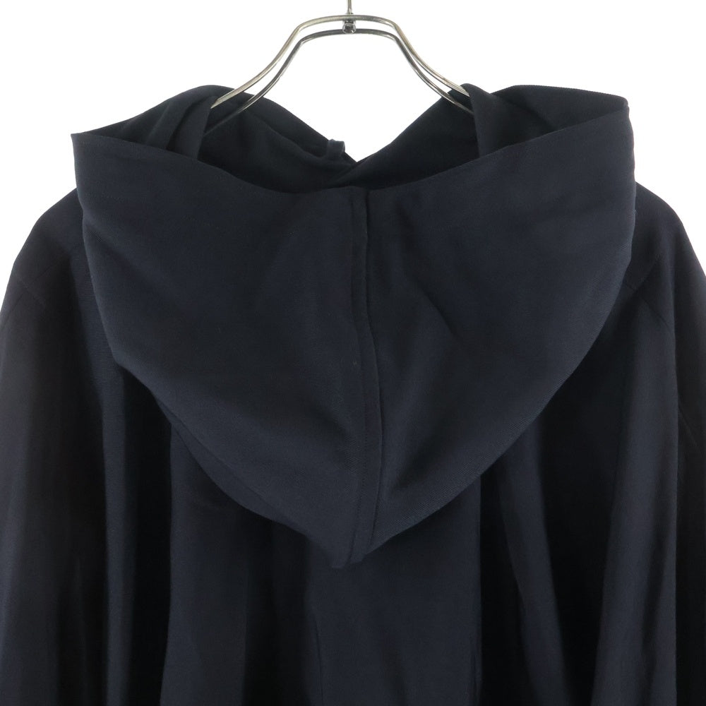 COMME des GARCONS HOMME DEUX(コムデギャルソン オムドゥ) 23AW AD2023 ウール ギャバジン フーデッドポンチョ プルオーバーパーカー ブラック DL-K802