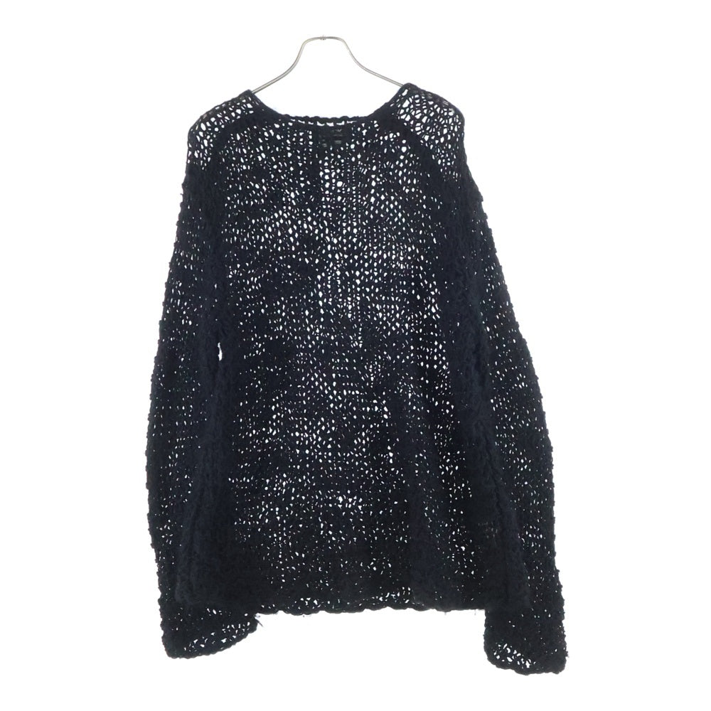 BLACK COMME des GARCONS(ブラックコムデギャルソン) 24AW AD2024 ローゲージ クルーネックニットセーター ブラック 1N-N006