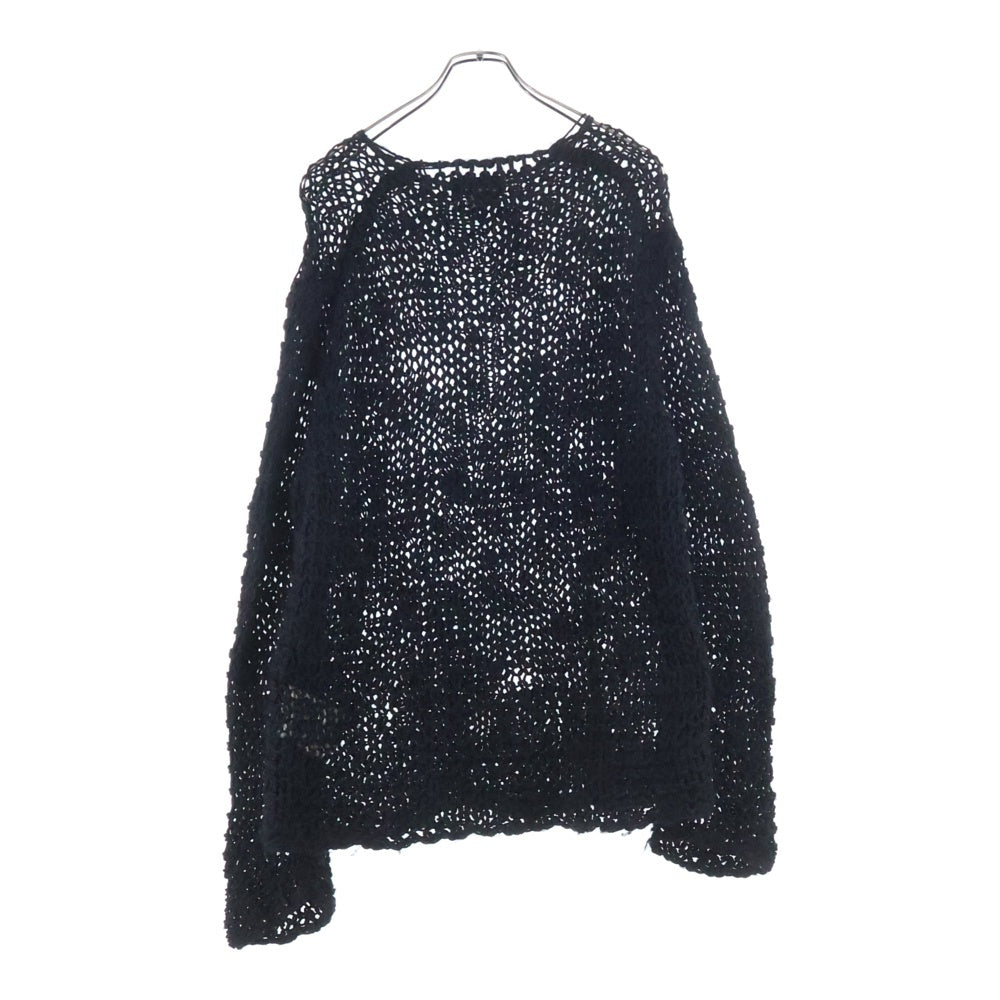 BLACK COMME des GARCONS(ブラックコムデギャルソン) 24AW AD2024 ローゲージ クルーネックニットセーター ブラック 1N-N006