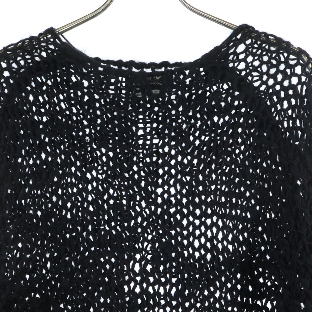 BLACK COMME des GARCONS(ブラックコムデギャルソン) 24AW AD2024 ローゲージ クルーネックニットセーター ブラック 1N-N006