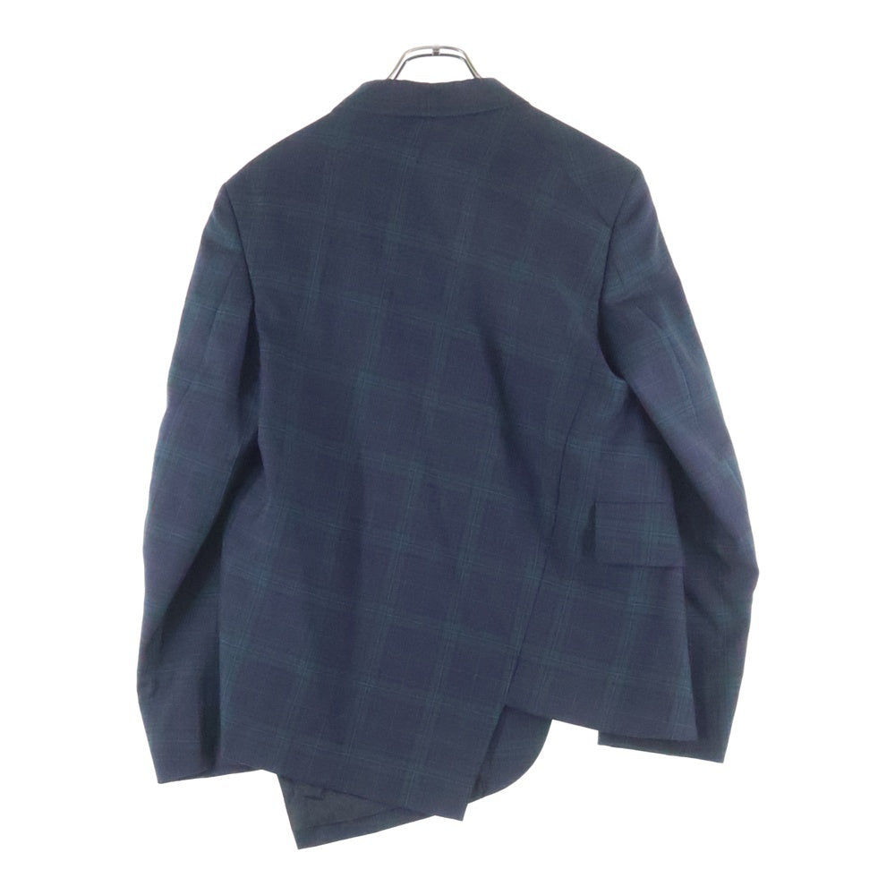 COMME des GARCONS HOMME DEUX(コムデギャルソン オムドゥ) 22SS AD2021 チェック柄 変形 セットアップスーツ テーラードジャケット スラックスパンツ グリーン/ネイビー DI-J027/DI-P027