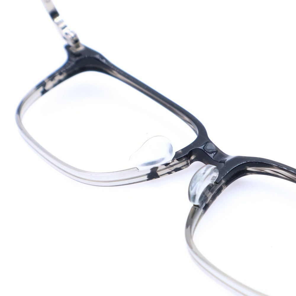 999.9(フォーナインズ) Titanium Glasses メタルテンプル 眼鏡 メガネ ブラック/シルバー APM-09