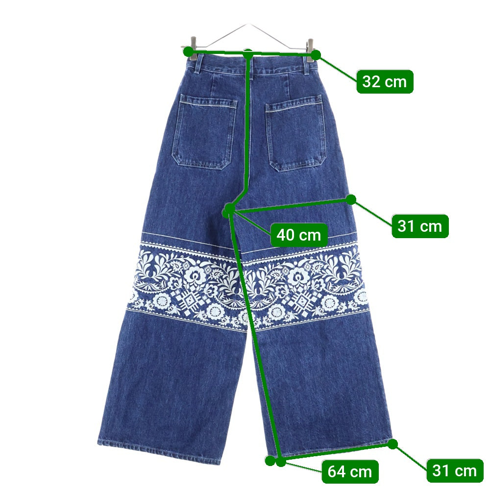 JOURNAL STANDARD(ジャーナルスタンダード) ×KIRARIS VINTAGE ×キアリスヴィンテージ 刺繍 ワイド デニム インディゴ 24-030-410-0076-1-0 レディース