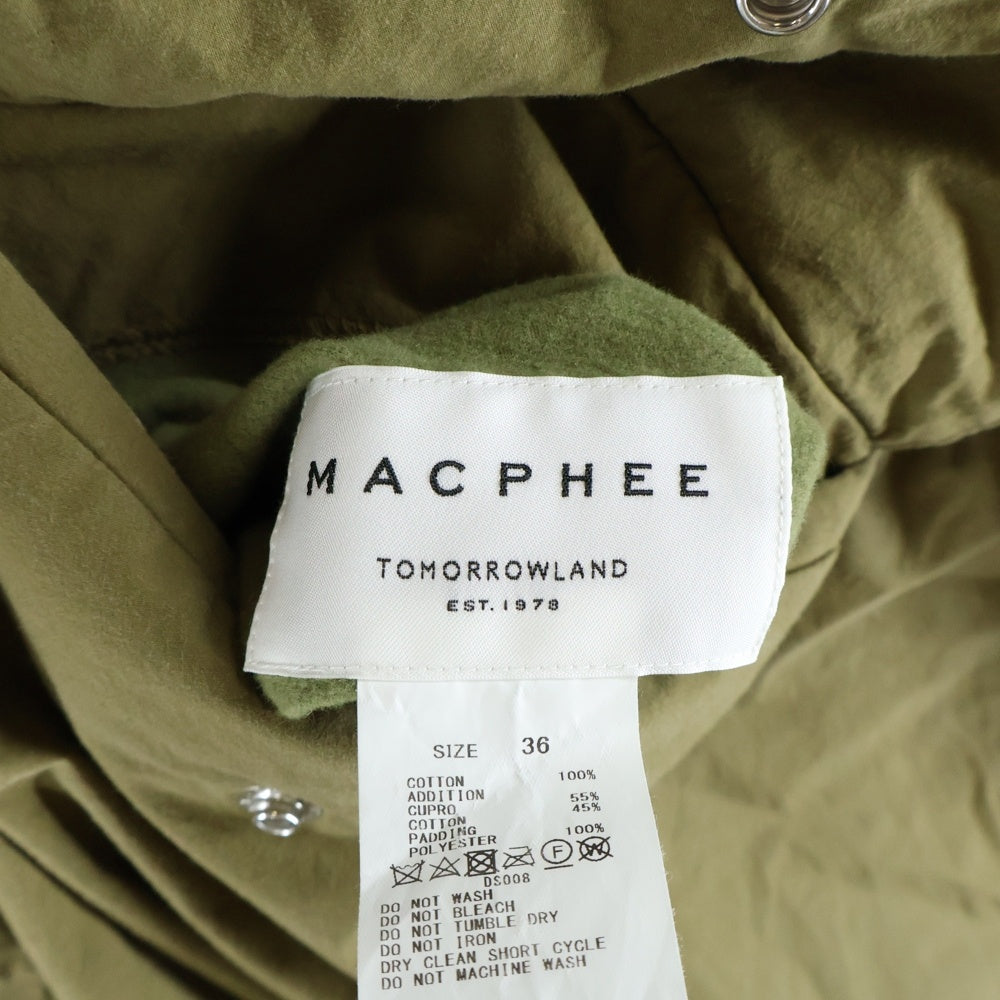 MACPHEE(マカフィ) リバーシブル コットン パフジャケット カーキ 12-08-01-080001