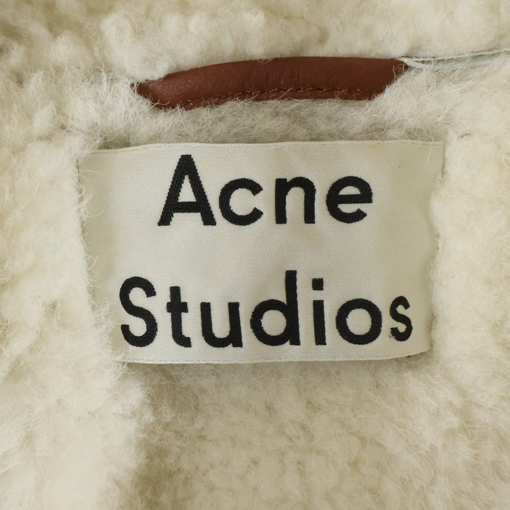 Acne Studios(アクネ ストゥディオズ) ラムスキン ダブルライダース ムートンレザージャケット ブラウン 1AQ173