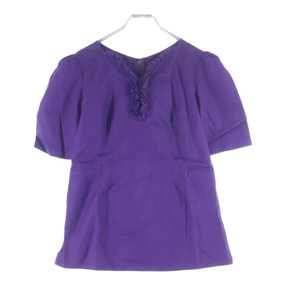 JUNYA WATANABE COMME des GARCONS(ジュンヤワタナベ コムデギャルソン) 02SS AD2001 フリルネックデザイン コットン 半袖カットソー パープル レディース JE-B027