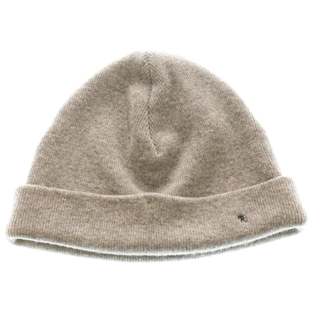 RAF SIMONS(ラフシモンズ) フロント刺繍 ウールニットキャップ ビーニー 帽子 グレー
