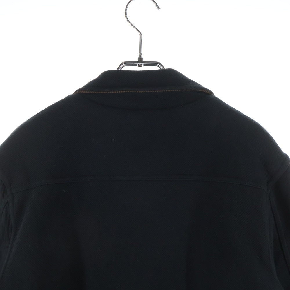 BANANA REPUBLIC(バナナリパブリック) 襟コーデュロイ ボタンロングジャケット ブラック 815244-01