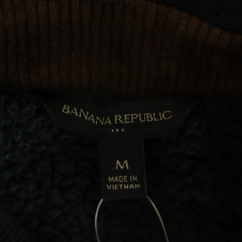 BANANA REPUBLIC(バナナリパブリック) 襟コーデュロイ ボタンロングジャケット ブラック 815244-01