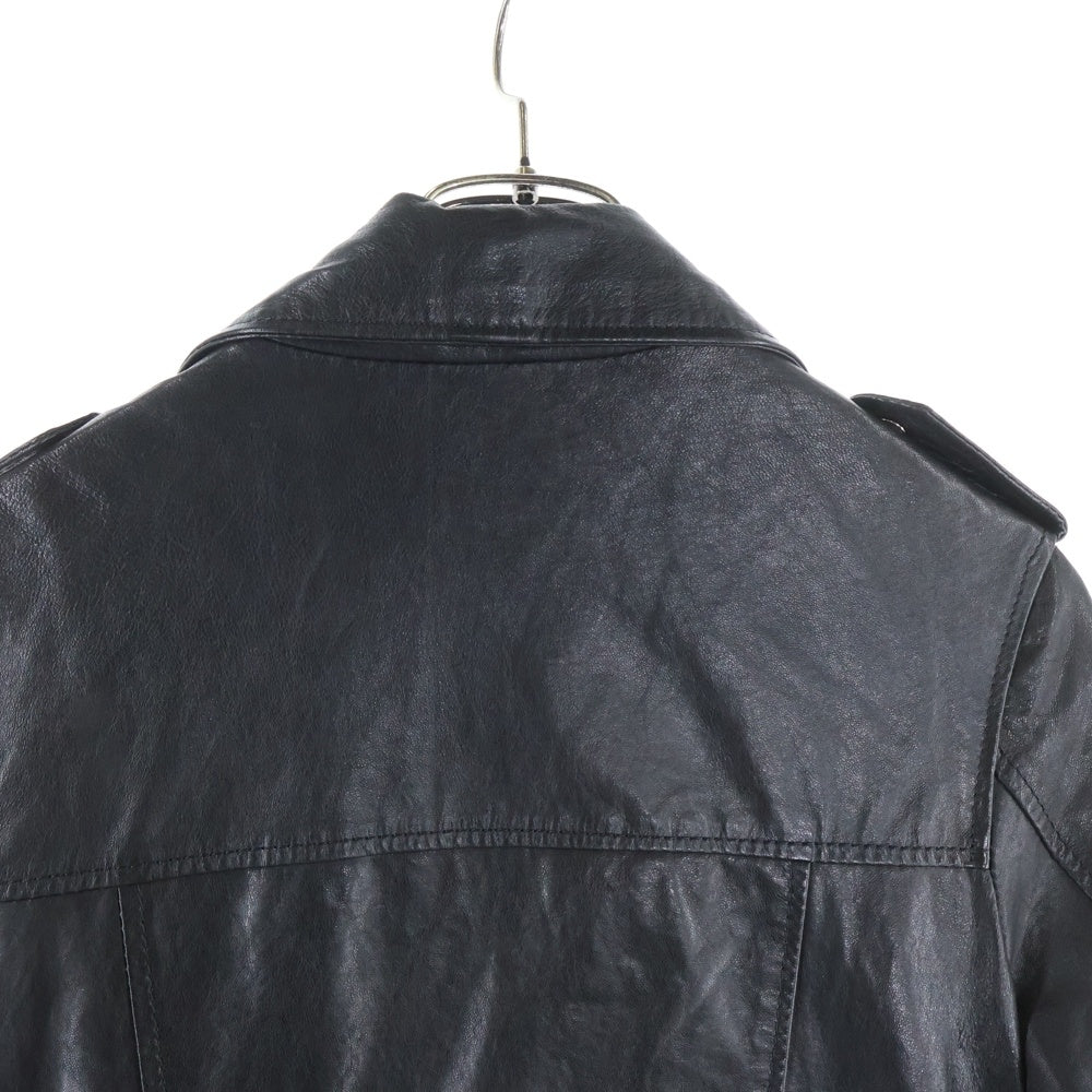 NO BRAND(ノーブランド) STREET LEATHERS ストリートレザーズ イタリア製 マルチジップポケット ダブルライダース レザージャケット ブラック