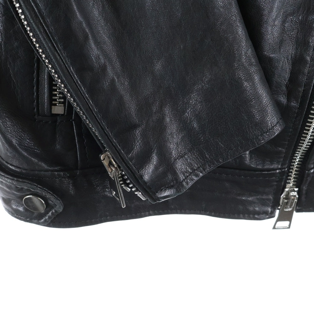 NO BRAND(ノーブランド) STREET LEATHERS ストリートレザーズ イタリア製 マルチジップポケット ダブルライダース レザージャケット ブラック