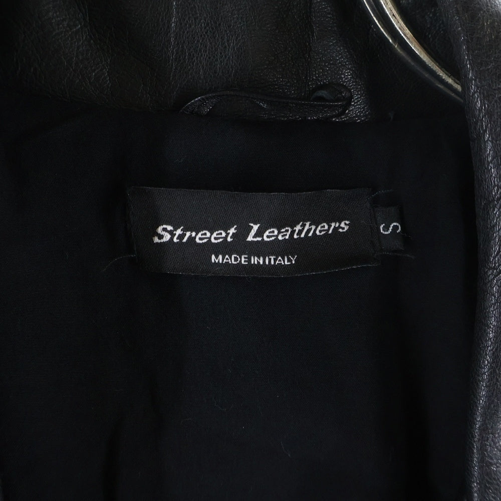 NO BRAND(ノーブランド) STREET LEATHERS ストリートレザーズ イタリア製 マルチジップポケット ダブルライダース レザージャケット ブラック