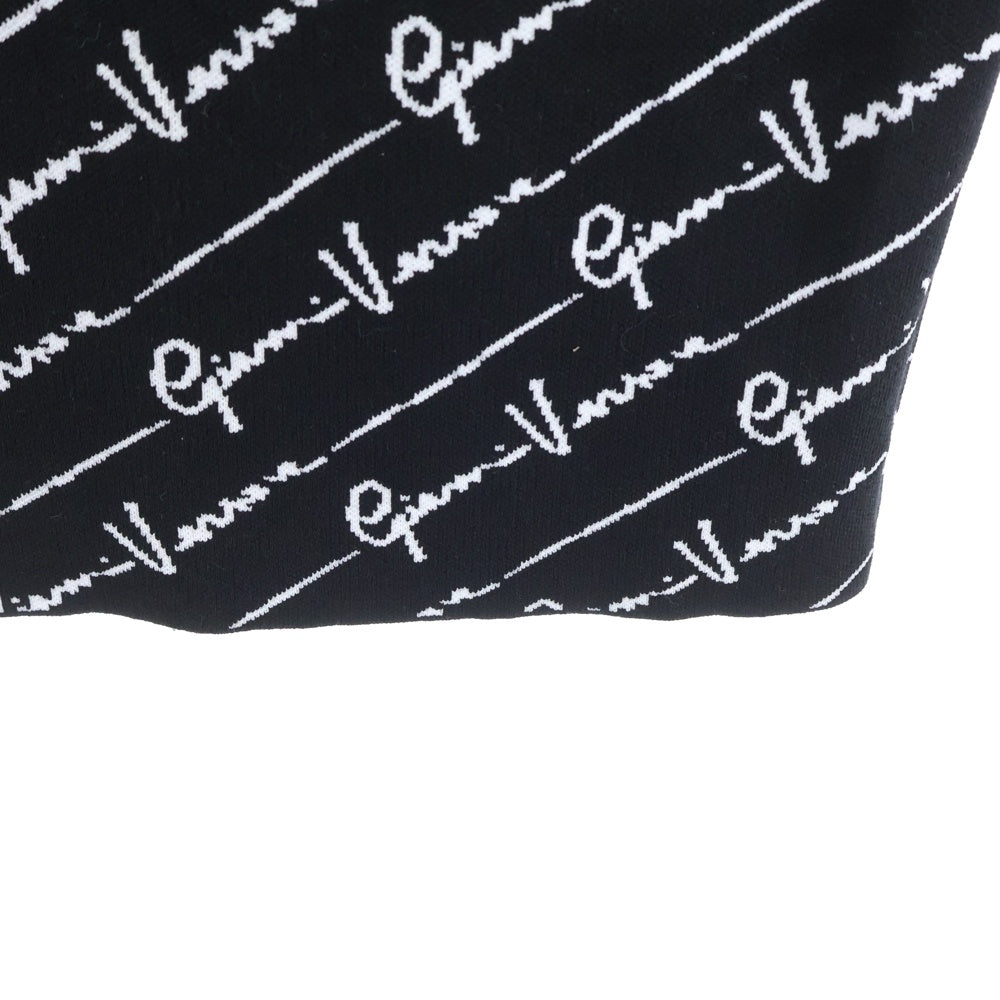 VERSACE(ヴェルサーチ) KNITSKIRT LETTER PRINT レタープリント 総柄 ニットスカート レディース ブラック A85540 A233564