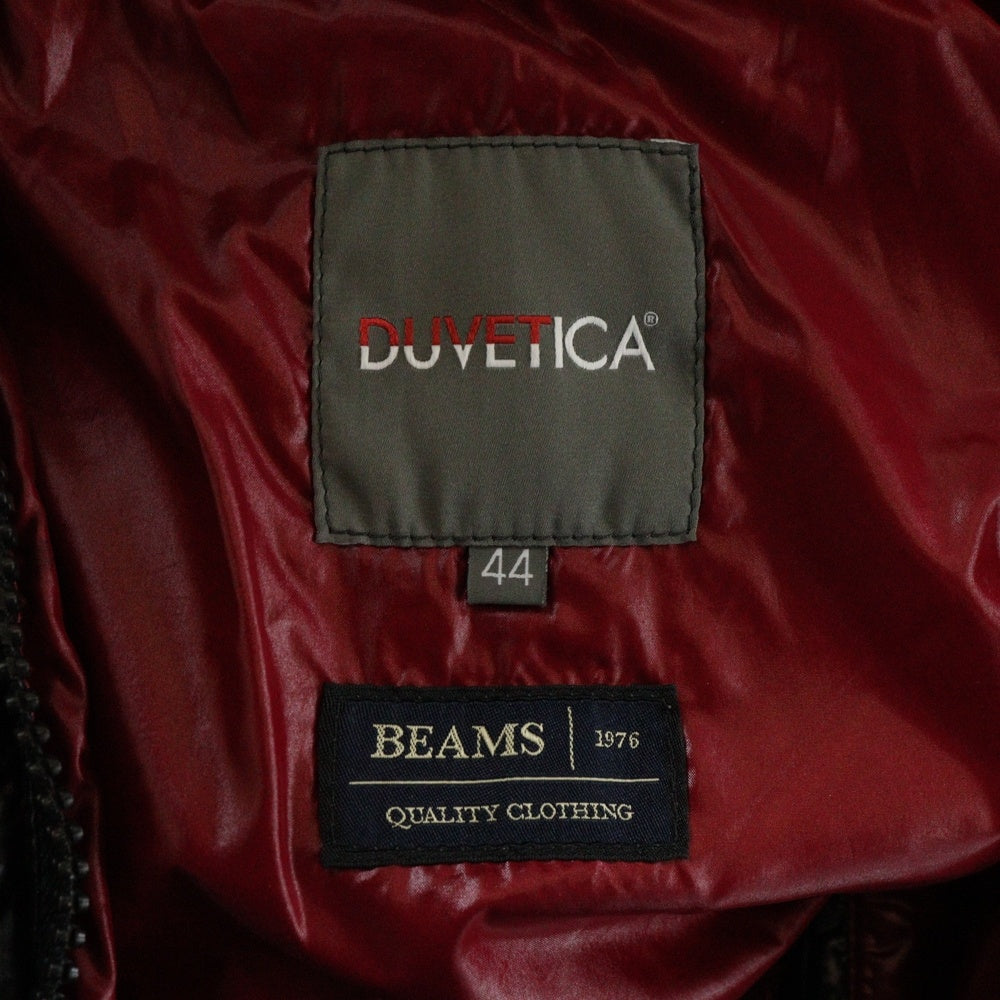 DUVETICA(デュベティカ) BEAMS別注 DIONISIO ディオニシオ フルジップ フーデッド ナイロンダウンジャケット ブラック/レッド 01652106