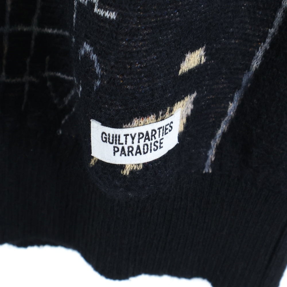 WACKO MARIA(ワコマリア) 22AW ×JEAN MICHEL BASQUIAT CARDIGAN TYPE-2 ジャンミシェル バスキア モヘヤカーディガン ブラック