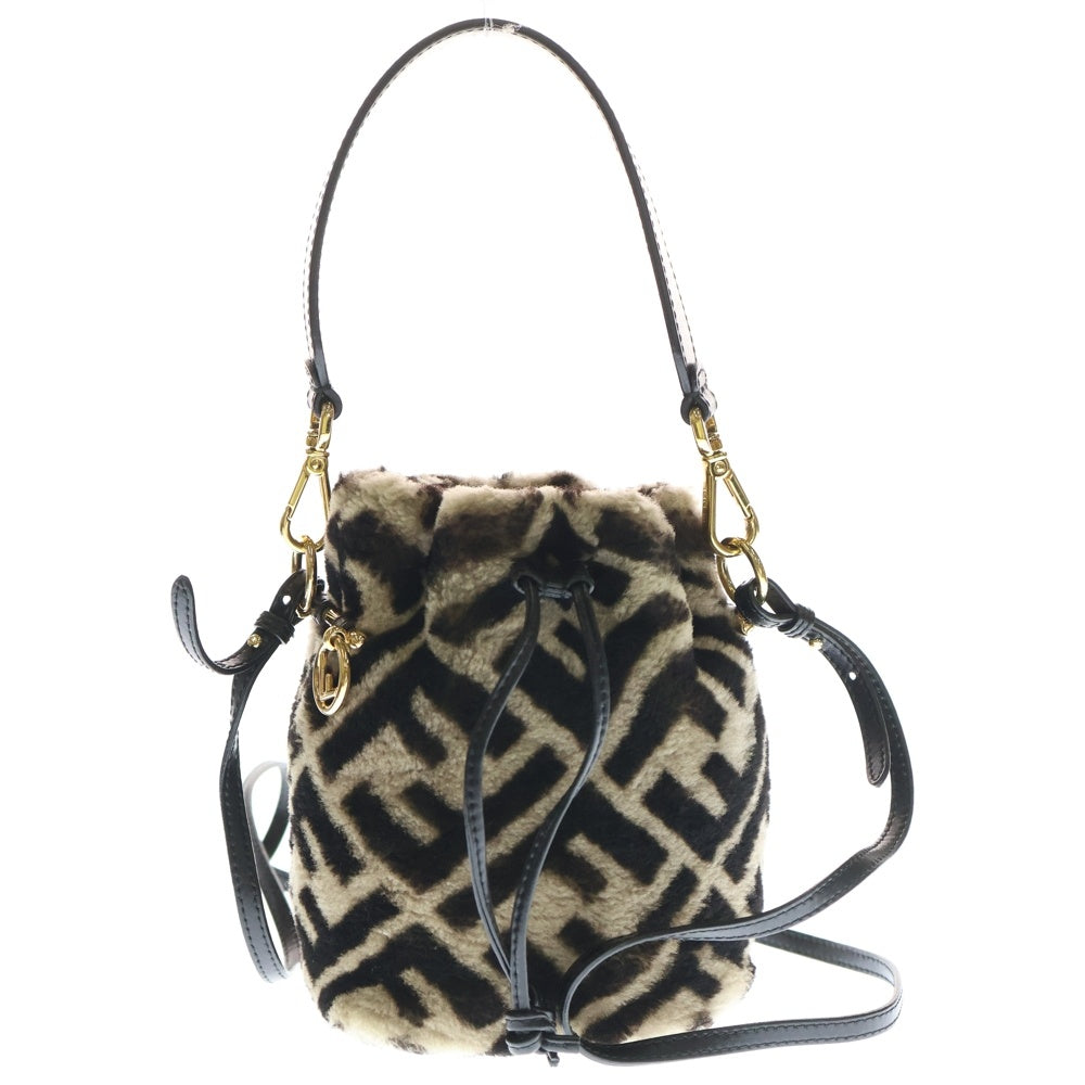 FENDI(フェンディ) モントレゾール ミニ ムートン ズッカ ショルダーバッグ ブラウン8BS010 レディース