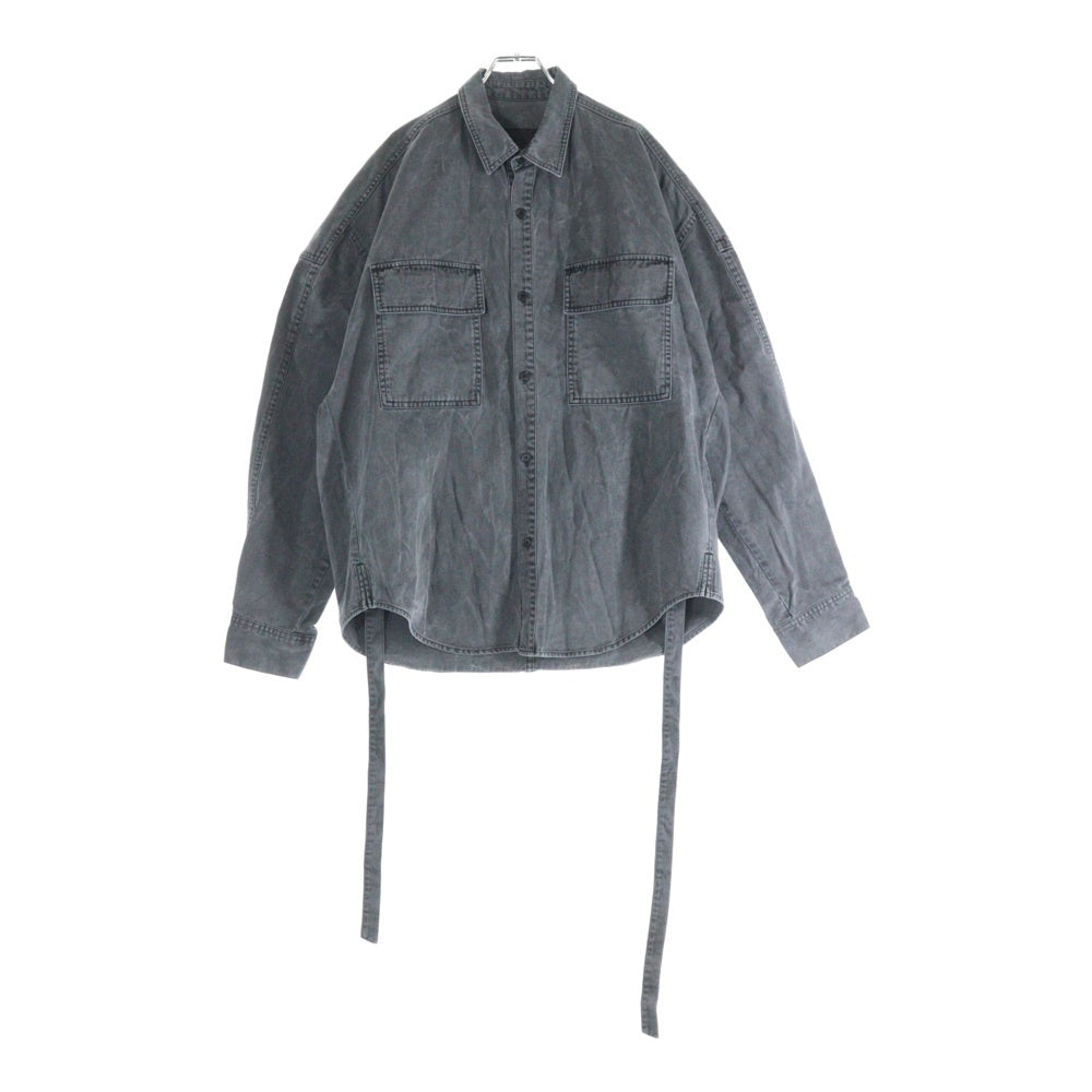 juun.j(ジュン ジェイ) ベルト付き デニムシャツ ブラック JC0164P404