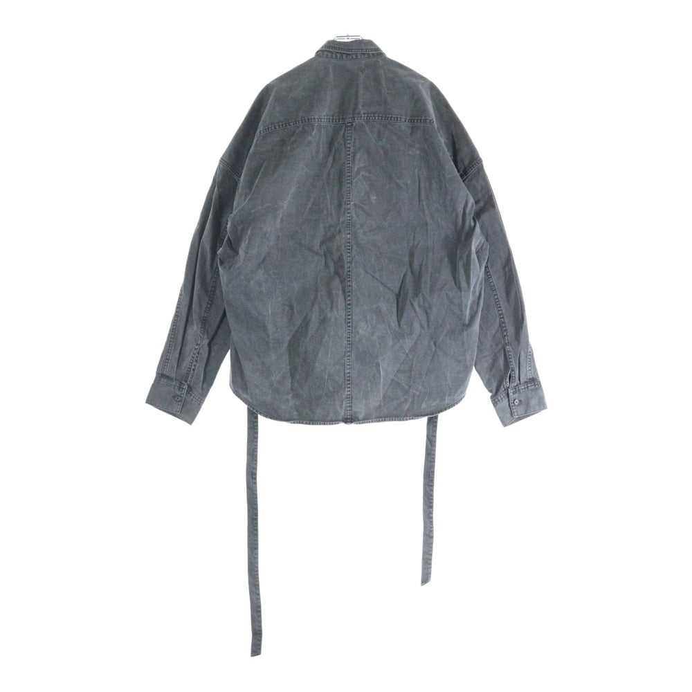 juun.j(ジュン ジェイ) ベルト付き デニムシャツ ブラック JC0164P404