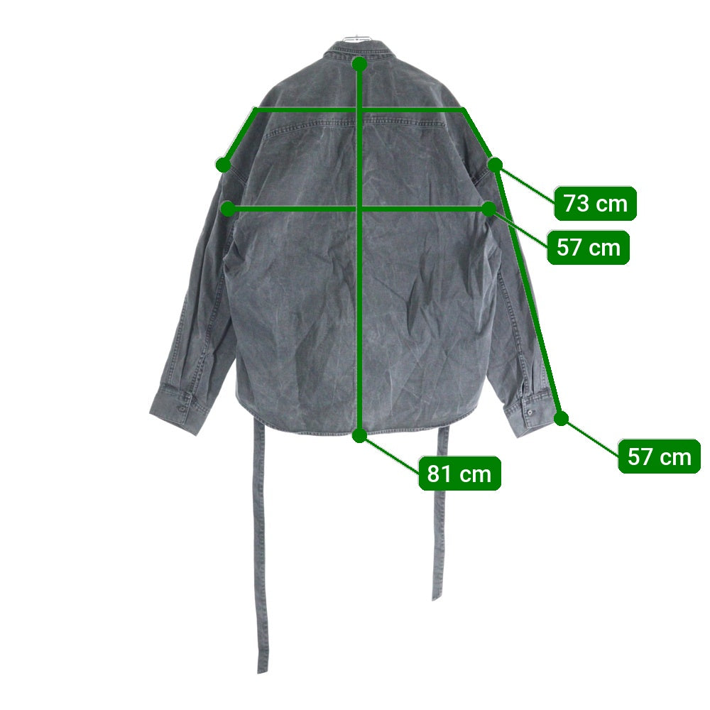 juun.j(ジュン ジェイ) ベルト付き デニムシャツ ブラック JC0164P404