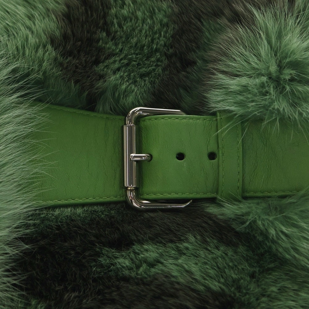FENDI(フェンディ) ベルト付きマフラー ロゴ グリーン FNL121