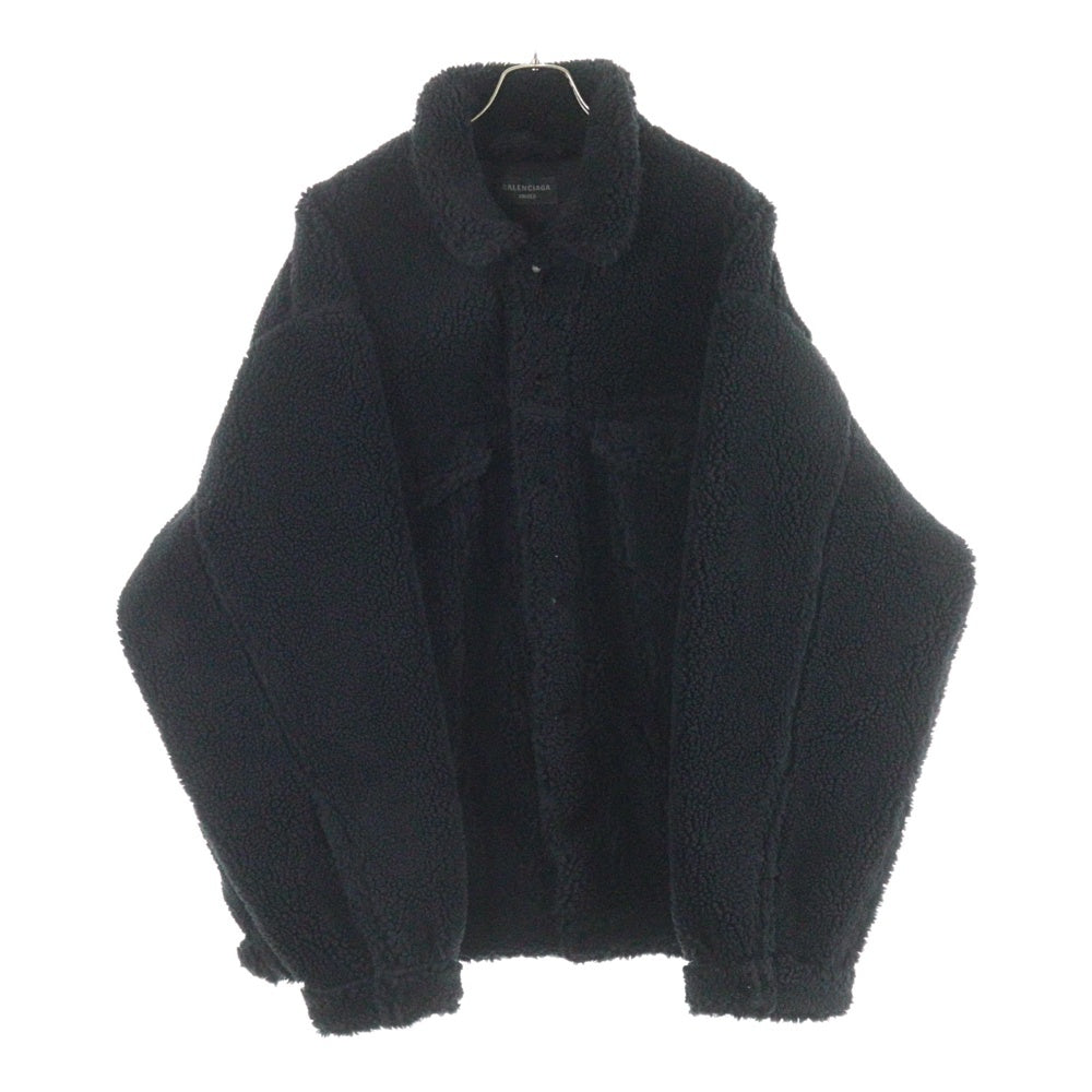 BALENCIAGA フリースジャケット ブラック XLサイズ相当 BALENCIAGA(バレンシアガ) オーバーサイズフリースジャケット ボア