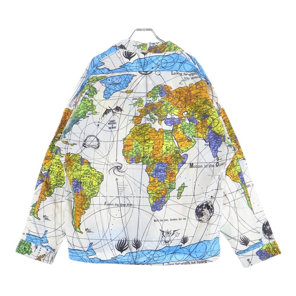 SAINT MICHAEL(セントマイケル) 23SS ×Dr.Woo DW PAJAMA SH WORLD MAP ドクターウー 長袖パジャマシャツ ホワイト SM-S23-0000-082