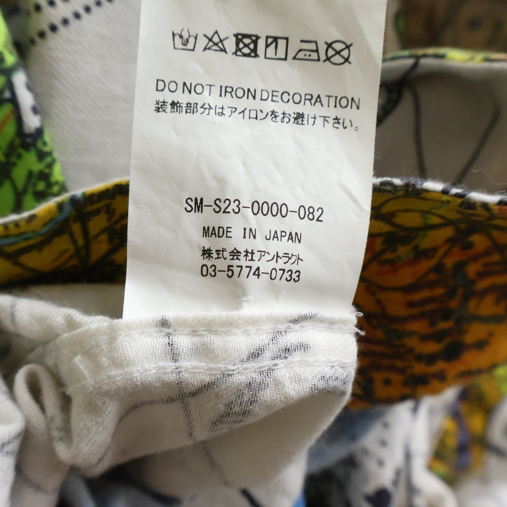 SAINT MICHAEL(セントマイケル) 23SS ×Dr.Woo DW PAJAMA SH WORLD MAP ドクターウー 長袖パジャマシャツ ホワイト SM-S23-0000-082