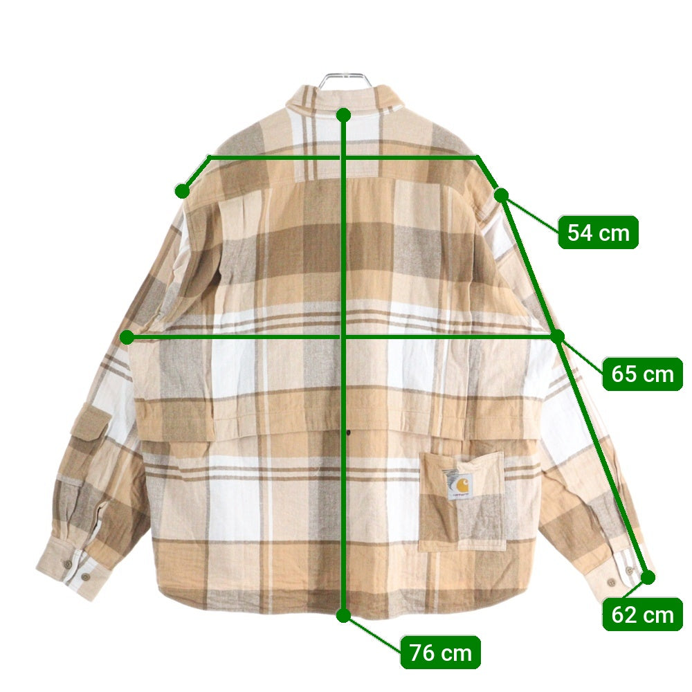 Carhartt WIP(カーハート ダブリューアイピー) × INVINCIBLE 24AW L/S WORK SHIRT MAX コラボ フランネル チェック ワークシャツ インビンシブル A242060-24F