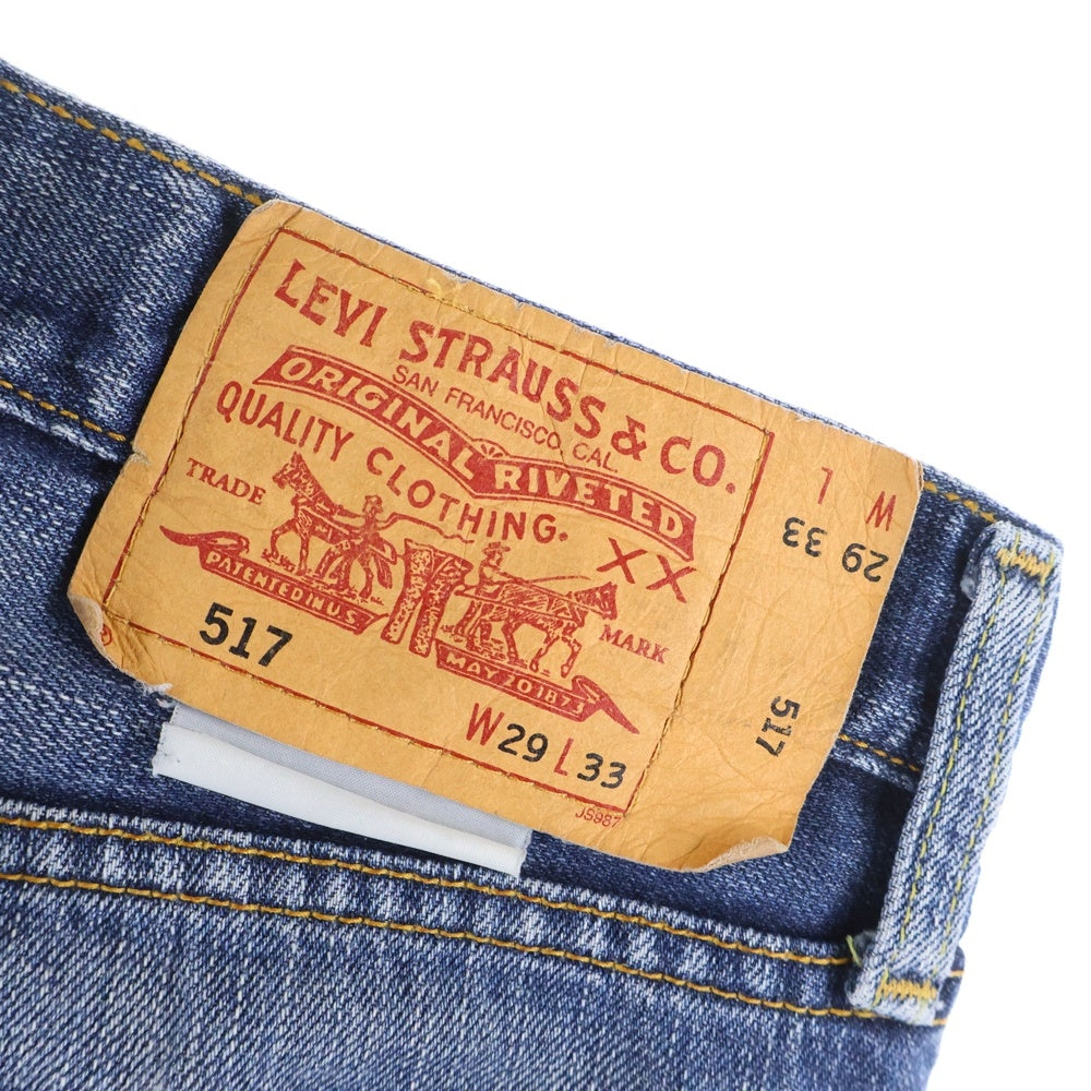 Levi's(リーバイス) 00S 517 ボタン裏V11 スモールe ジップフライ ブーツカット デニムパンツ インディゴ 517-03