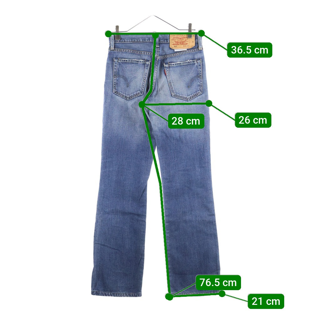 Levi's(リーバイス) 00S 517 ボタン裏V11 スモールe ジップフライ ブーツカット デニムパンツ インディゴ 517-03