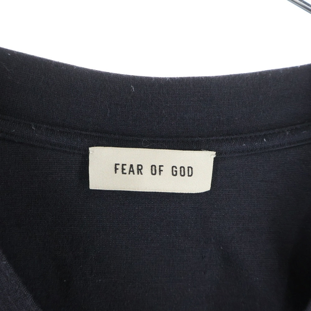 FEAR OF GOD(フィアオブゴッド) リヨセル混 Vネック カットソー オーバーサイズ 半袖Tシャツ ブラック