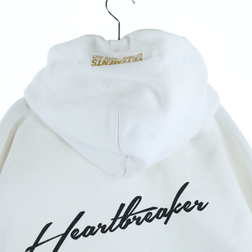 VETEMENTS(ヴェトモン) フロントプリント プルオーバースウェットパーカー フーディー ホワイト UAH21TR587