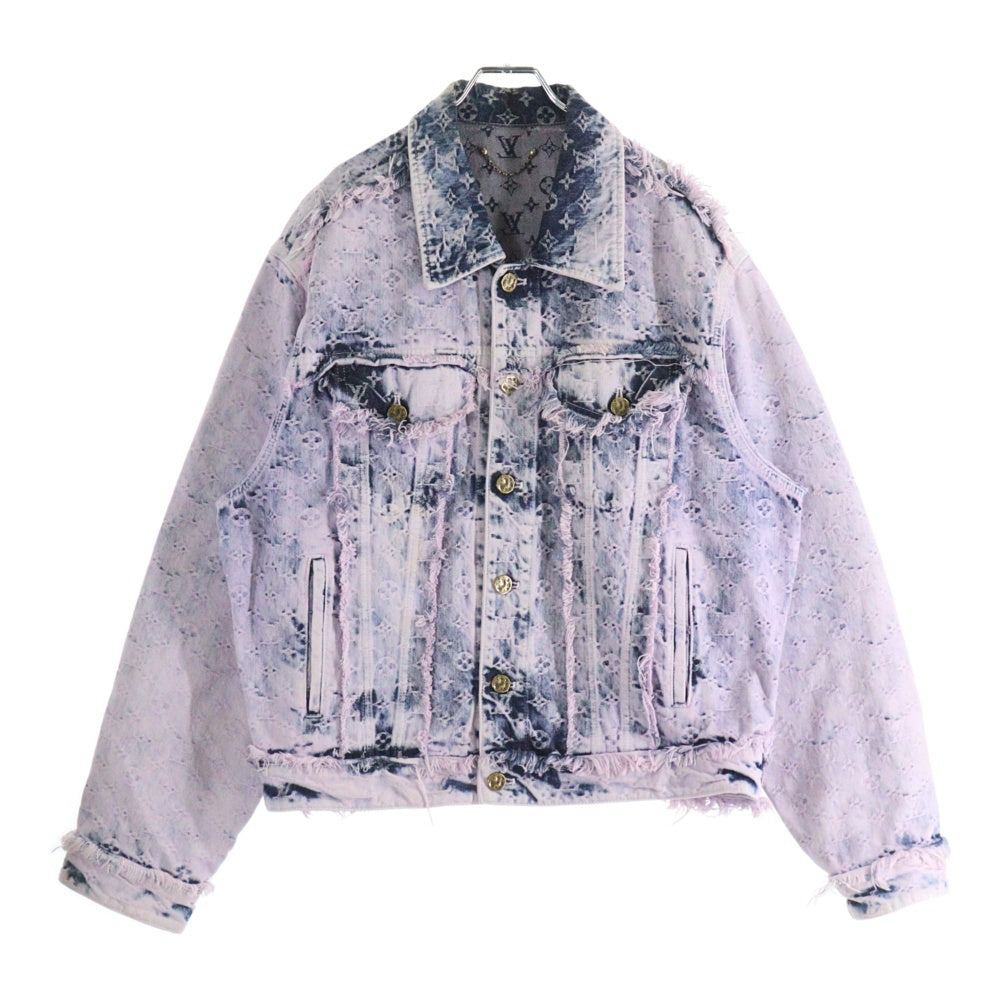 LOUIS VUITTON(ルイヴィトン) 23SS モノグラム フリンジ デニムトラッカージャケット パープル/インディゴ RM231 UZD HOA81W