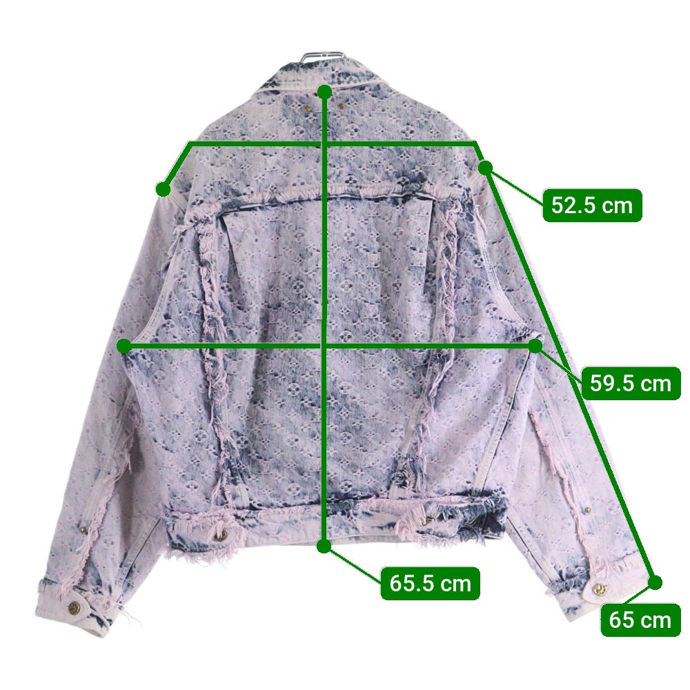 LOUIS VUITTON(ルイヴィトン) 23SS モノグラム フリンジ デニムトラッカージャケット パープル/インディゴ RM231 UZD HOA81W