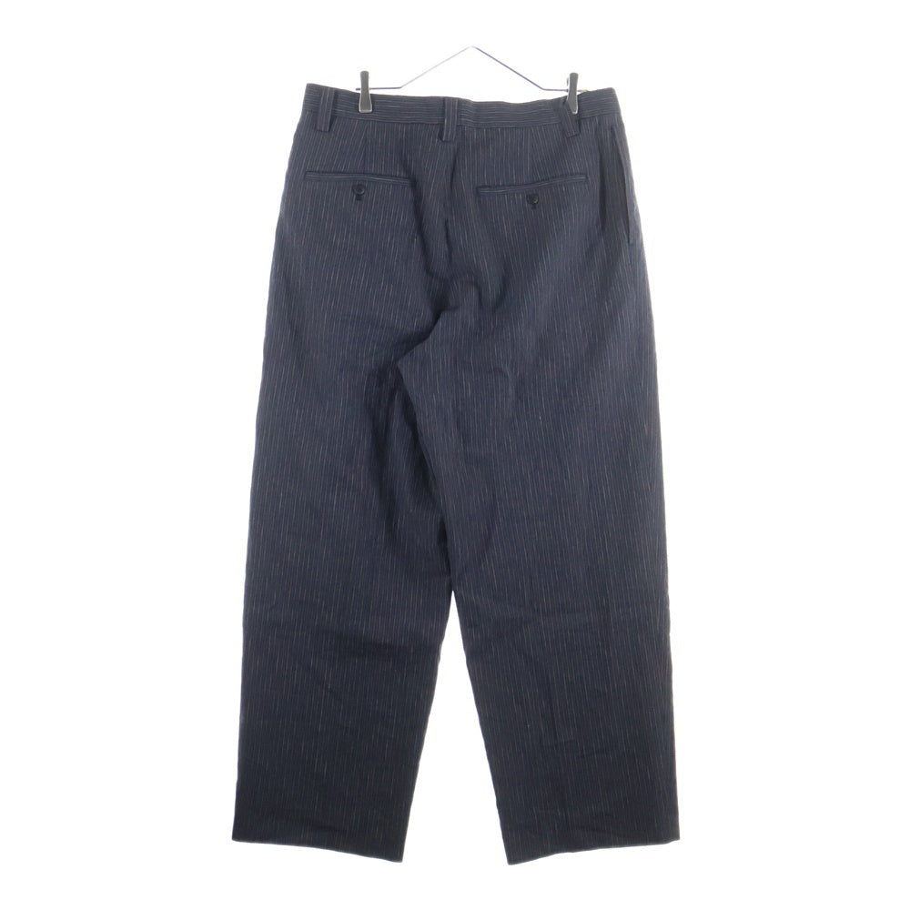 VISVIM(ヴィスヴィム) 24AW RUSSO PANTS SANTOME ストライプ柄 スリータック ルッソパンツ ネイビー/ブラウン 0124205008019