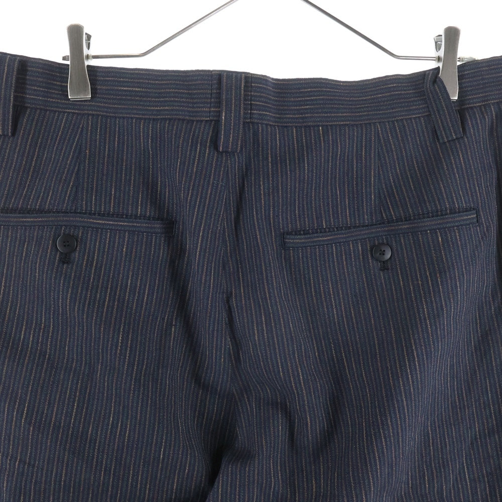 VISVIM(ヴィスヴィム) 24AW RUSSO PANTS SANTOME ストライプ柄 スリータック ルッソパンツ ネイビー/ブラウン 0124205008019
