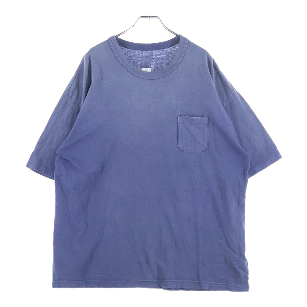 VISVIM(ヴィスヴィム) 25SS JUMBO TEE S/S CRASH フェード加工 クルーネック ジャンボ 半袖Tシャツ カットソー ネイビー 0125105010015