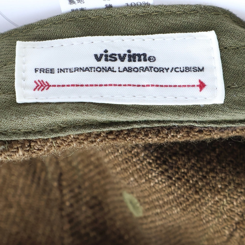 VISVIM(ヴィスヴィム) 24AW EXCELSIOR II CAP エクセルシオール ウールリネン フロント刺繍 8パネルキャップ ブラウン 0124203003014