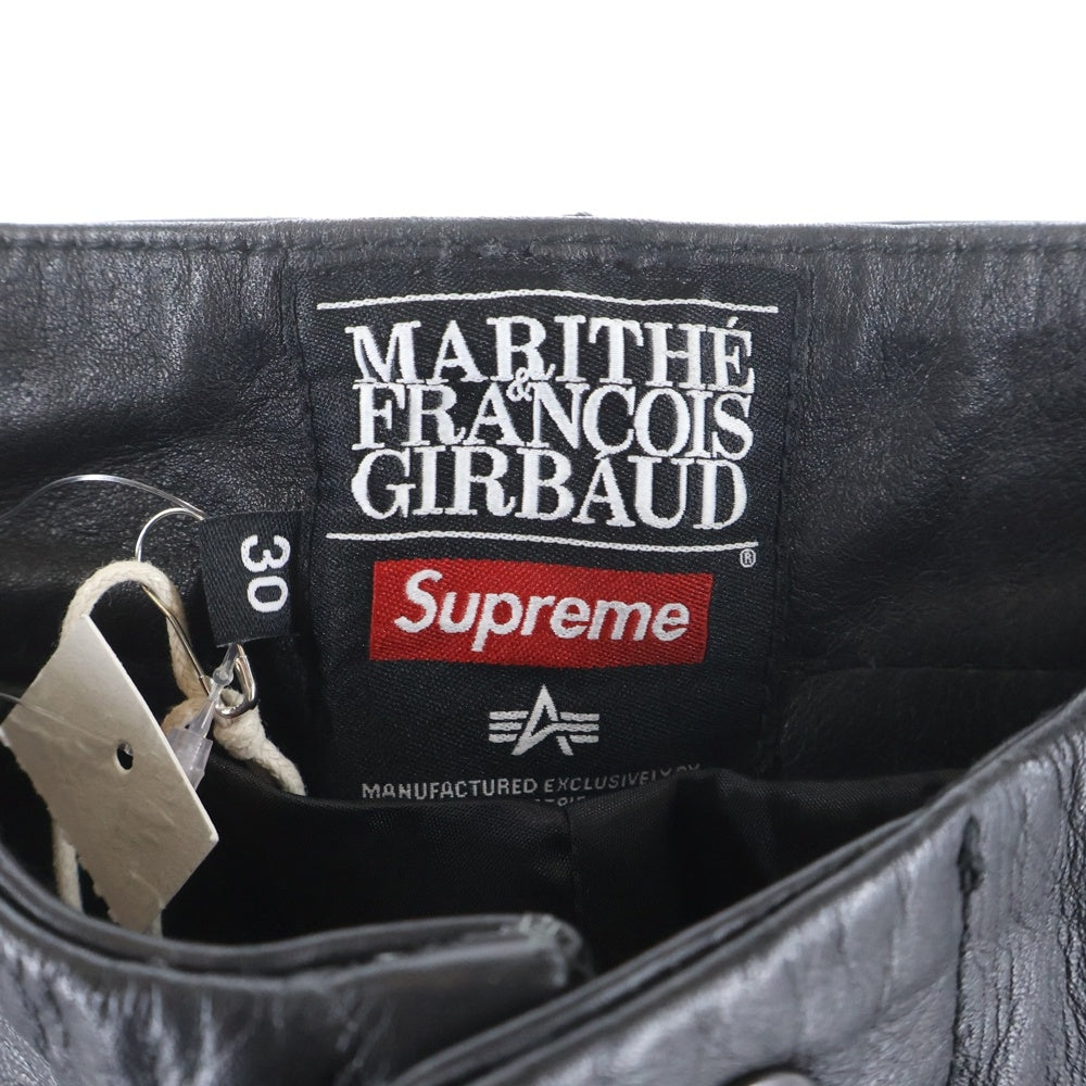 SUPREME(シュプリーム) 25SS ×Marithe + Francois Girbaud Shuttle Tape Leather Cargo Pant シャトル テープ レザー カーゴ パンツ ブラック