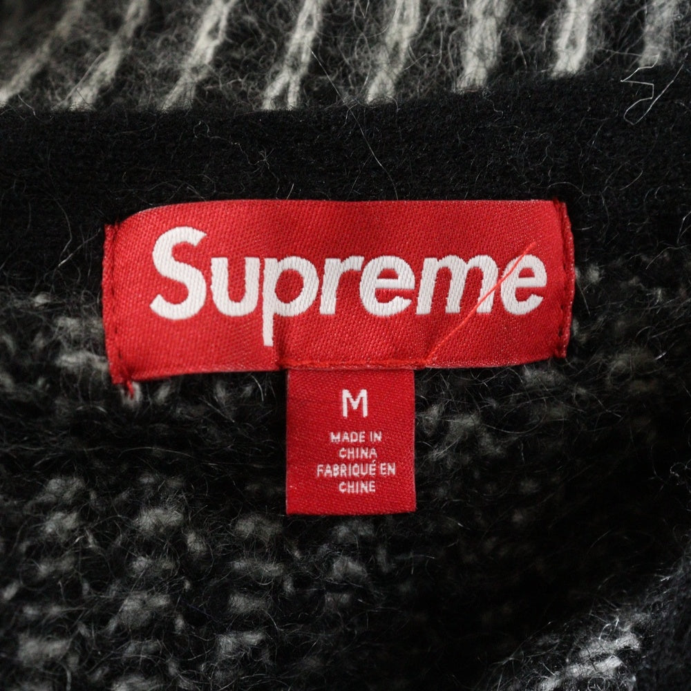 SUPREME(シュプリーム) 25SS 2-Tone Mohair Cardigan ツートーン モヘアニット カーディガン ブラック/ホワイト