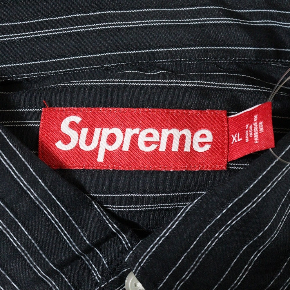 SUPREME(シュプリーム) 25AW Pinstripe Shirt ピンストライプ柄 長袖シャツ ネイビー