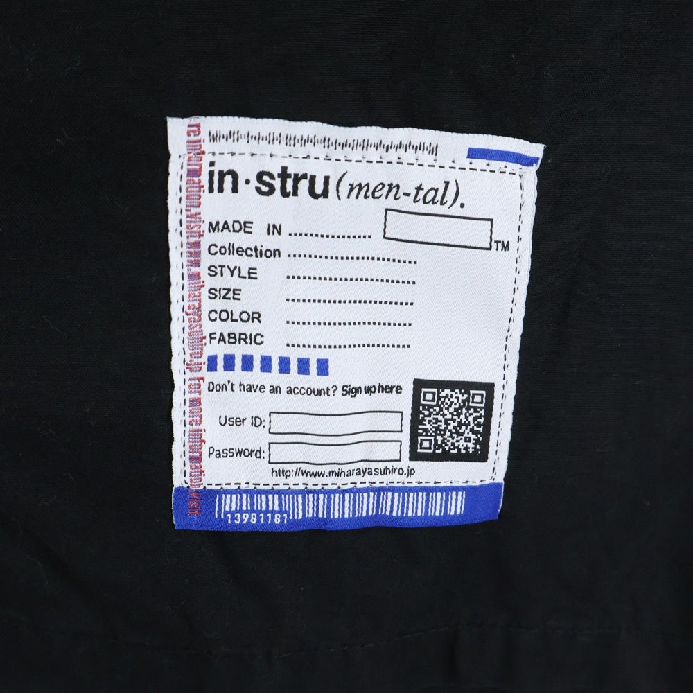 MIHARA YASUHIRO(ミハラヤスヒロ) in・stru men-tal S/S SHIRTS オーバーサイズ 半袖シャツ ブラック