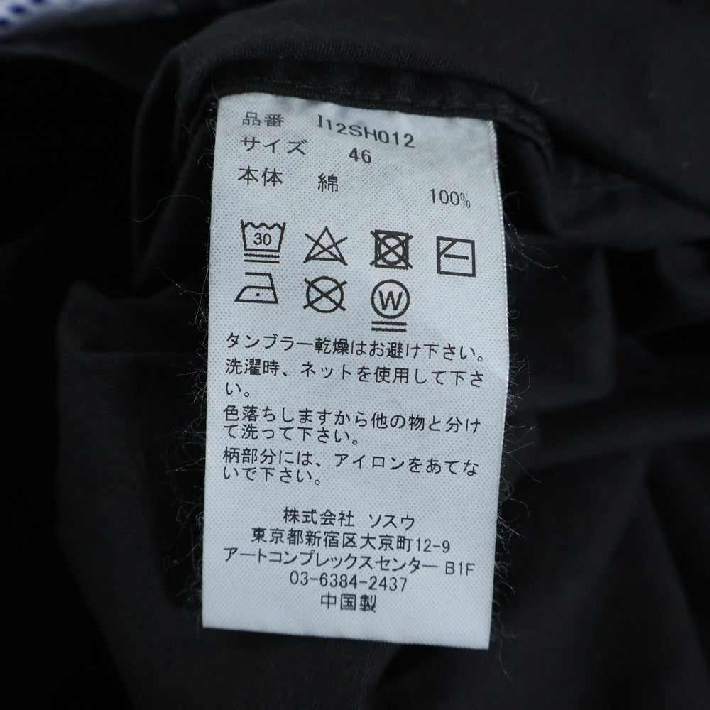 MIHARA YASUHIRO(ミハラヤスヒロ) in・stru men-tal S/S SHIRTS オーバーサイズ 半袖シャツ ブラック