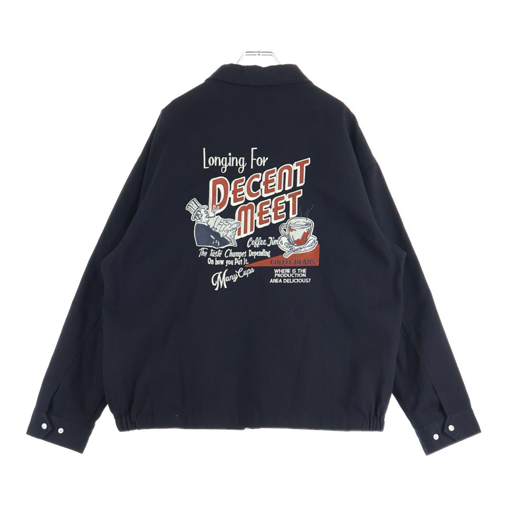 NO BRAND(ノーブランド) 【33 DEGREES サーティスリーディグリーズ】DESENT MEET JACKET エンブロイダリー ジップアップ ジャケット ブルゾン ブラック 3301710-104
