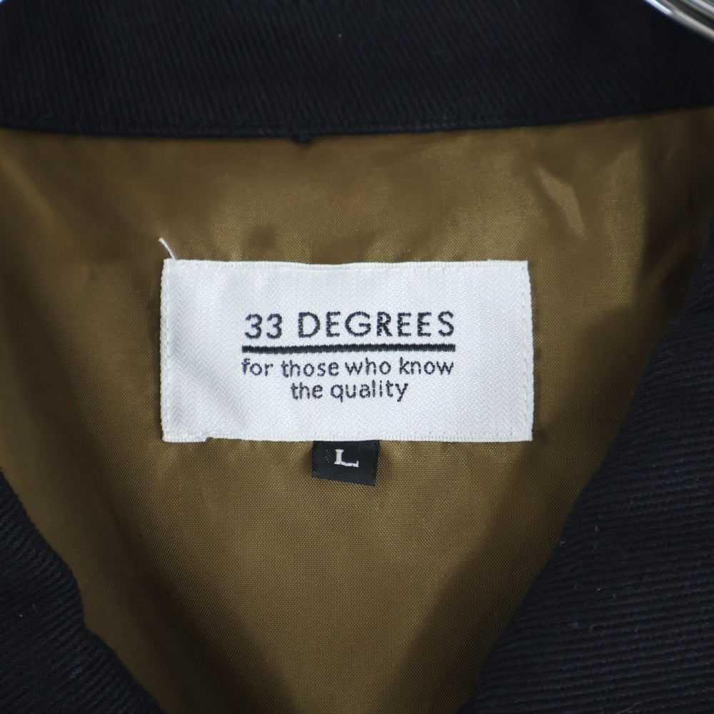 NO BRAND(ノーブランド) 【33 DEGREES サーティスリーディグリーズ】DESENT MEET JACKET エンブロイダリー ジップアップ ジャケット ブルゾン ブラック 3301710-104